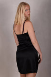 Dorianne. Slipdress in stretch silk. Black