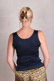 Tankie. Sleeveless top in 100% silk jersey. Col.: "Coal"