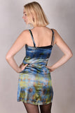 Dorianne. Slipdress in stretch silk. Tie-dye, unique.