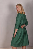 Tennie. Shirt-dress in 100 % Tussah Silk. "Sea-green"