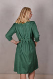 Tennie. Shirt-dress in 100 % Tussah Silk. "Sea-green"