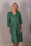 Tennie. Shirt-dress in 100 % Tussah Silk. "Sea-green"