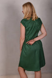 Tifnos. Short sleeve dress in 100% Tussah silk."Sea-Green"