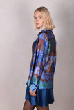 Tamie-satin 100% Silk satin shirt. Print "Blugend"