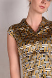 Sif. Short sleeve stretch silk blouse "Tasket"