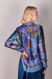 Tamie-satin 100% Silk satin shirt. Print "Blugend"