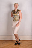 Sif. Short sleeve stretch silk blouse "Tasket"