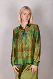 Tamie-satin 100% Silk satin shirt. Print 