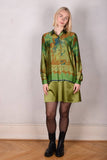 Tamie-satin 100% Silk satin shirt. Print "Gregend"