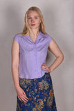 Sif. Short sleeve stretch silk blouse 