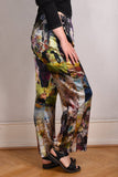 Silk trousers, stretch silk satin. 