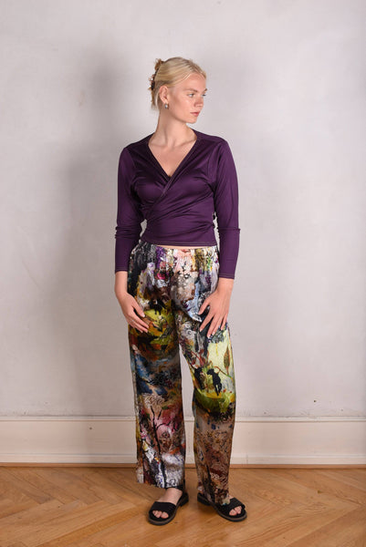 Silk trousers, "Pe-jay" stretch silk satin. "Val-de-Nulle"