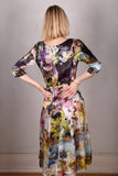 Jane. Stretch Silk midi-length dress with pockets (Val-de-Nulle)