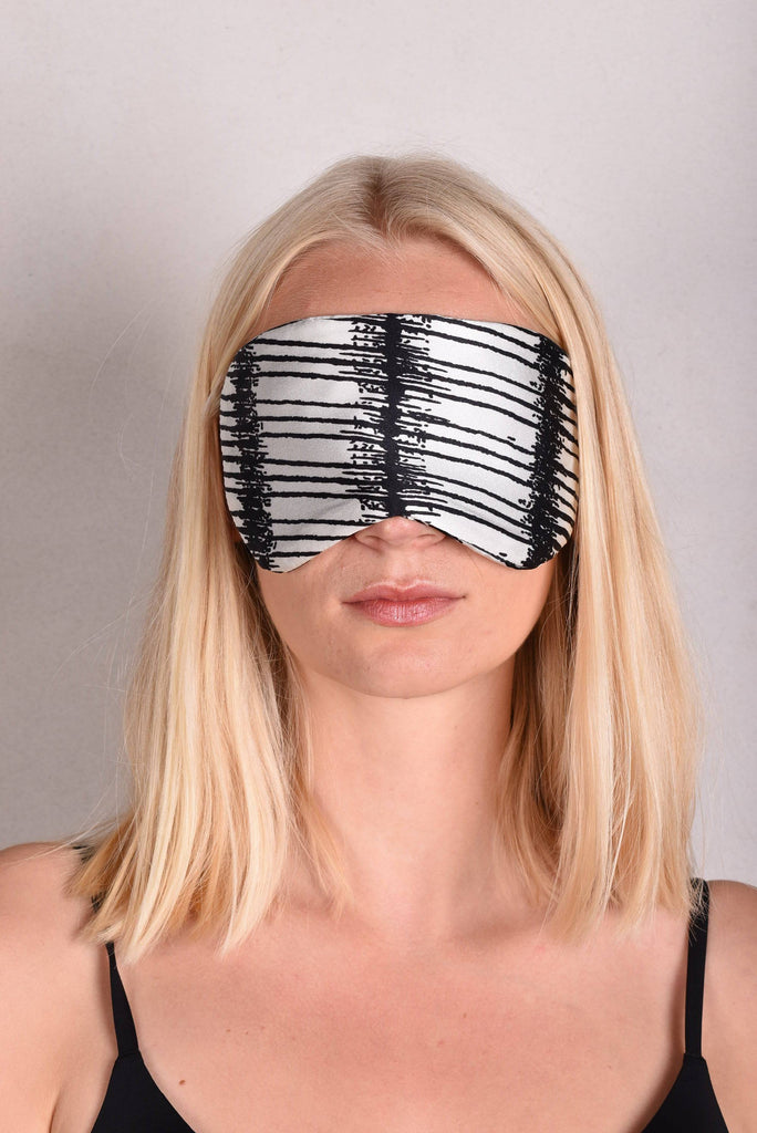 Sleeping mask in pure silk. Print "Creamack" - Tone Barker Silk