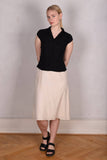 Sif. Short sleeve stretch silk blouse "Black"