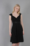 "Magda" Stretch silk crepe-satin dress w. adjustable straps. Col: Black