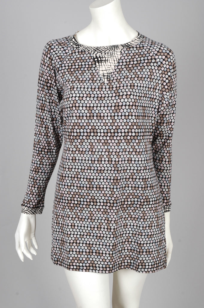 Minna, sweatshirt/dress in silk-mix-jersey. Print "Sequins"