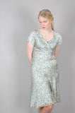 Magiella - reversible short sleeve silk dress print "Lillies/Forgetmenot"