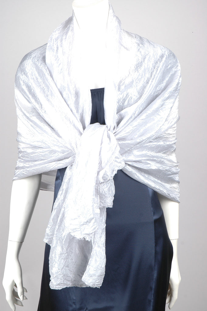 Silk shawl "Crush". Col: Silver - Tone Barker Silk