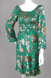 Augusta, reversible dress in silk satin devoré/silk georgette satin w. smock. 