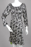 Augusta, reversible dress in silk satin devoré/silk georgette satin w. smock. 