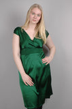 Stretch Silk dress "Nufique". Col.:Green