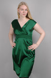 Stretch Silk dress "Nufique". Col.:Green