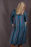 "Hidrea" Kaftan-dress with pockets. 100% Habotai Silk. Print: "Bripes"