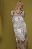 "Indrea" Maxi dress kaftan-style, with pockets. Print "Sweet"