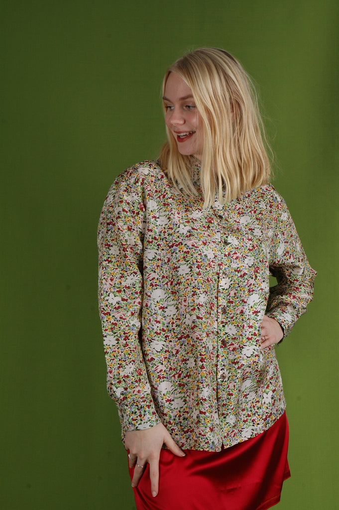 "Hans" Habotai. Silk shirt in 100% habotai silk "Valley" - Tone Barker Silk