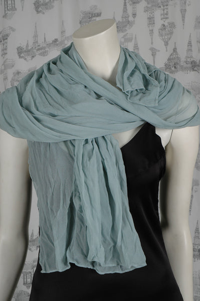 Silk Georgette shawl, large "Light Blue"