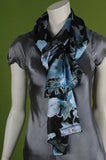 Scarf/Shawl in silk devoré (silk + viscose) print 