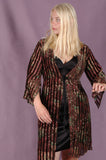 Balicia-Velvet. Wrap/Kimono-dress in silk velvet devoré. Print 