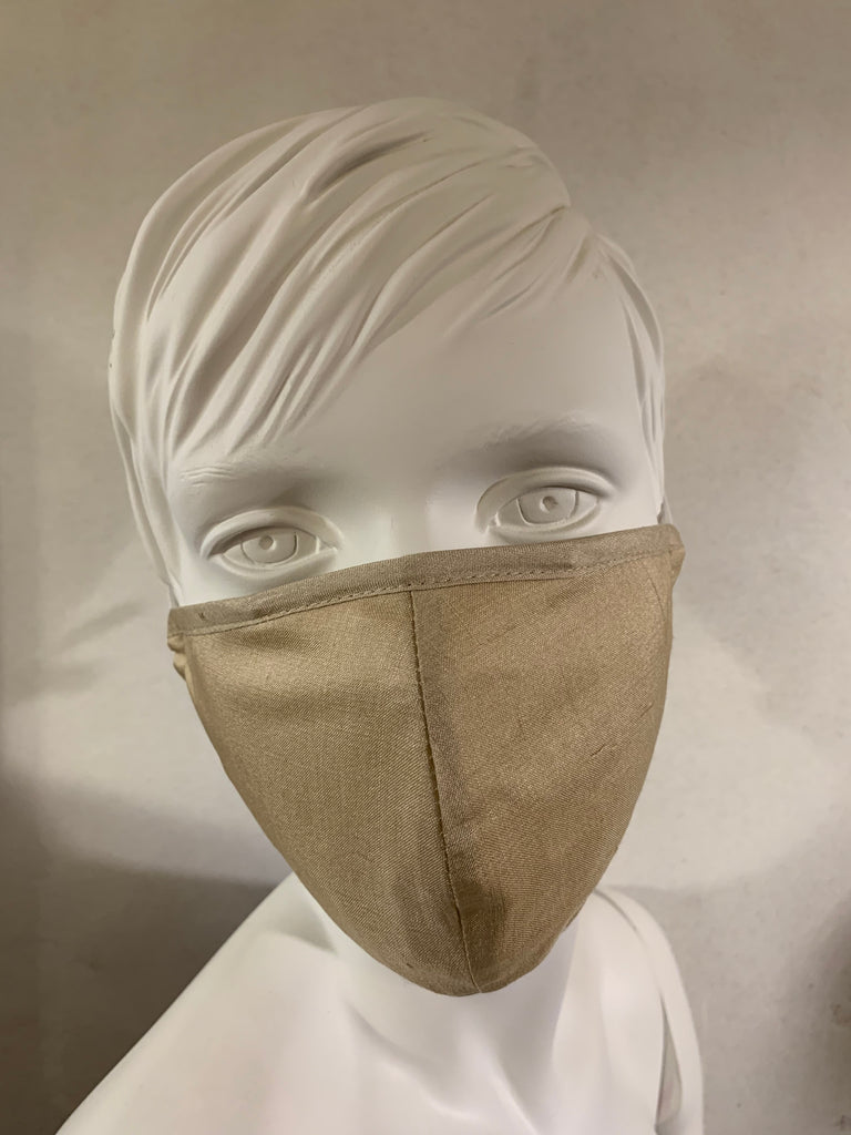 Silke maske til dækning af næse og mund (Khaki) – Barker Silk