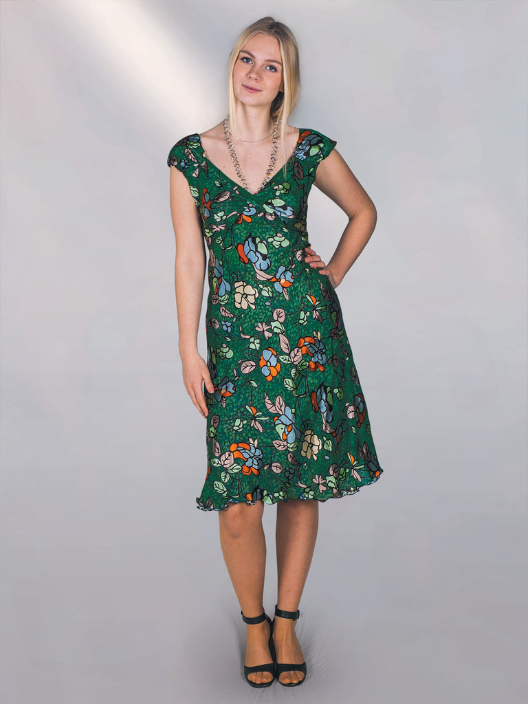 Marguerit - reversible silk dress print "Capri/Props"
